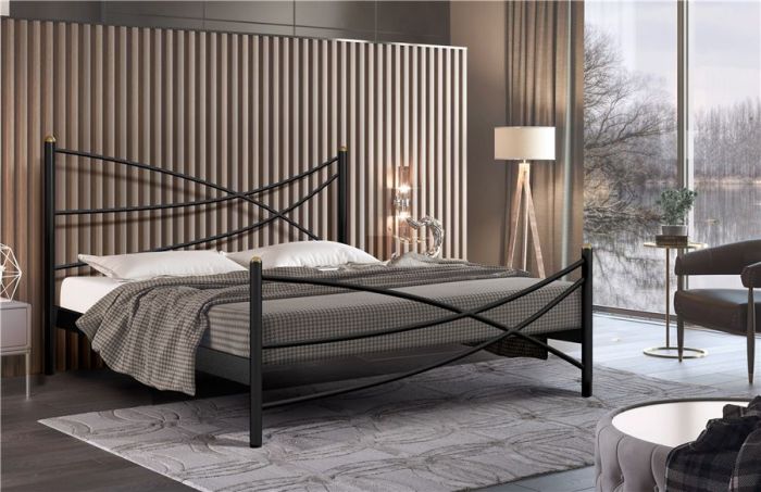 Кровать Лиана (140х200-металлическое основание) Черный
