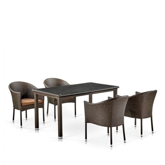 Комплект плетеной мебели T256A-Y350A-W53 Brown 4Pcs