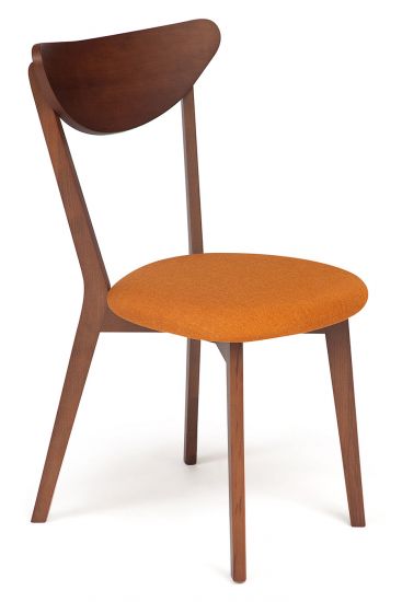 Стул мягкое сиденье- цвет сиденья - Оранжевый, MAXI (Макси) каркас бук, сиденье ткань, коричневый