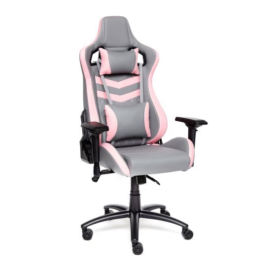 Кресло iPinky кож-зам, серый-розовый